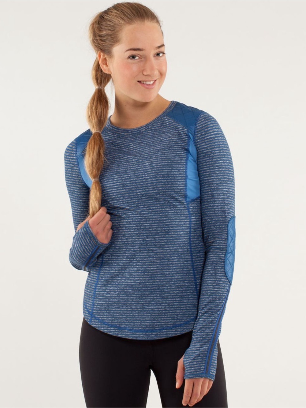 Lululemon Run: Ice Queen Long Sleeve Women’s Blue Performance Top Size 6